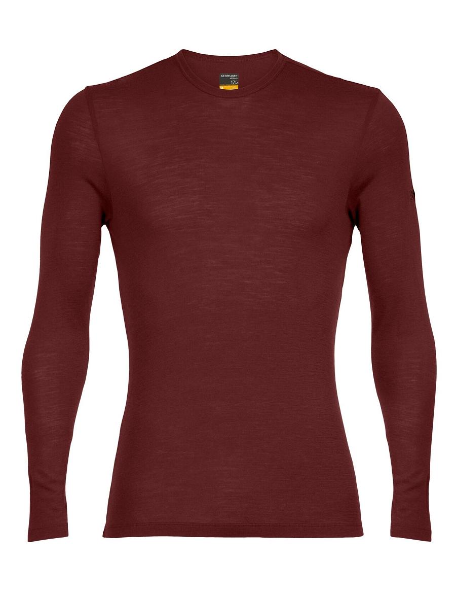 Base Layers Icebreaker Merino 175 Everyday Long Sleeve Crewe Thermal Top Męskie Czerwone | PL 1572RVDW